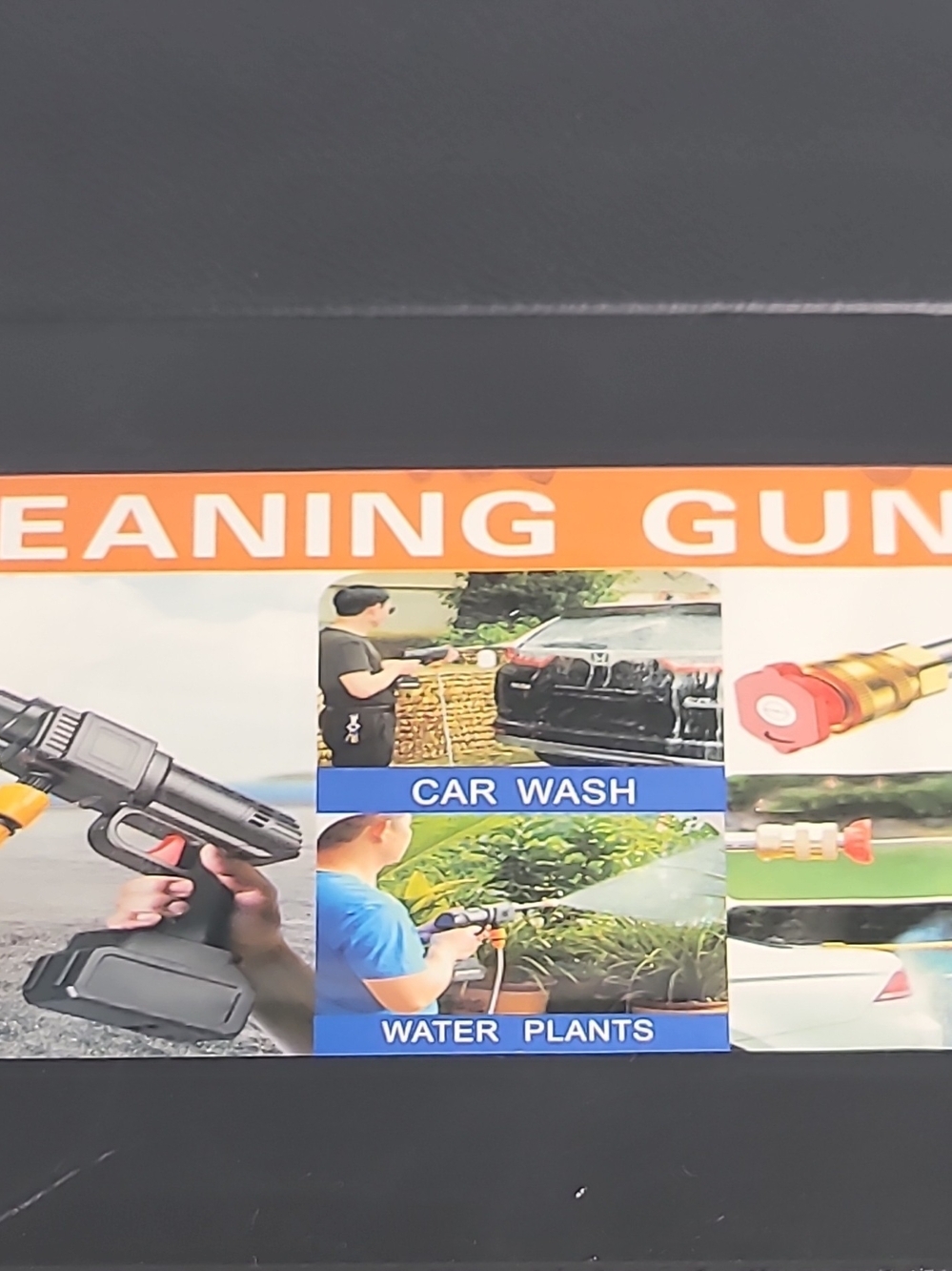 Pressure Washer Cleaning Gun with Orange Accents